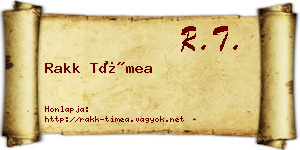 Rakk Tímea névjegykártya